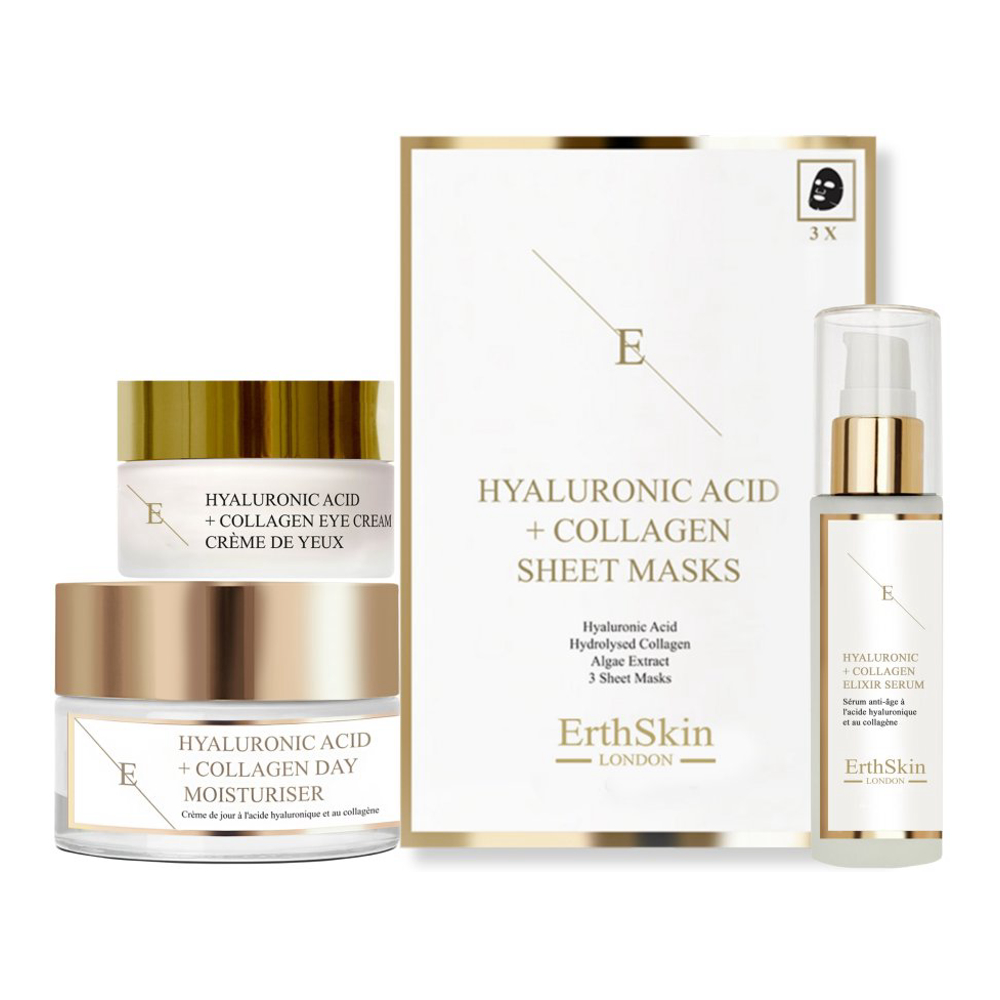 'Hyaluronic Acid + Collagen' Anti-Aging Care Set - 4 Pieces