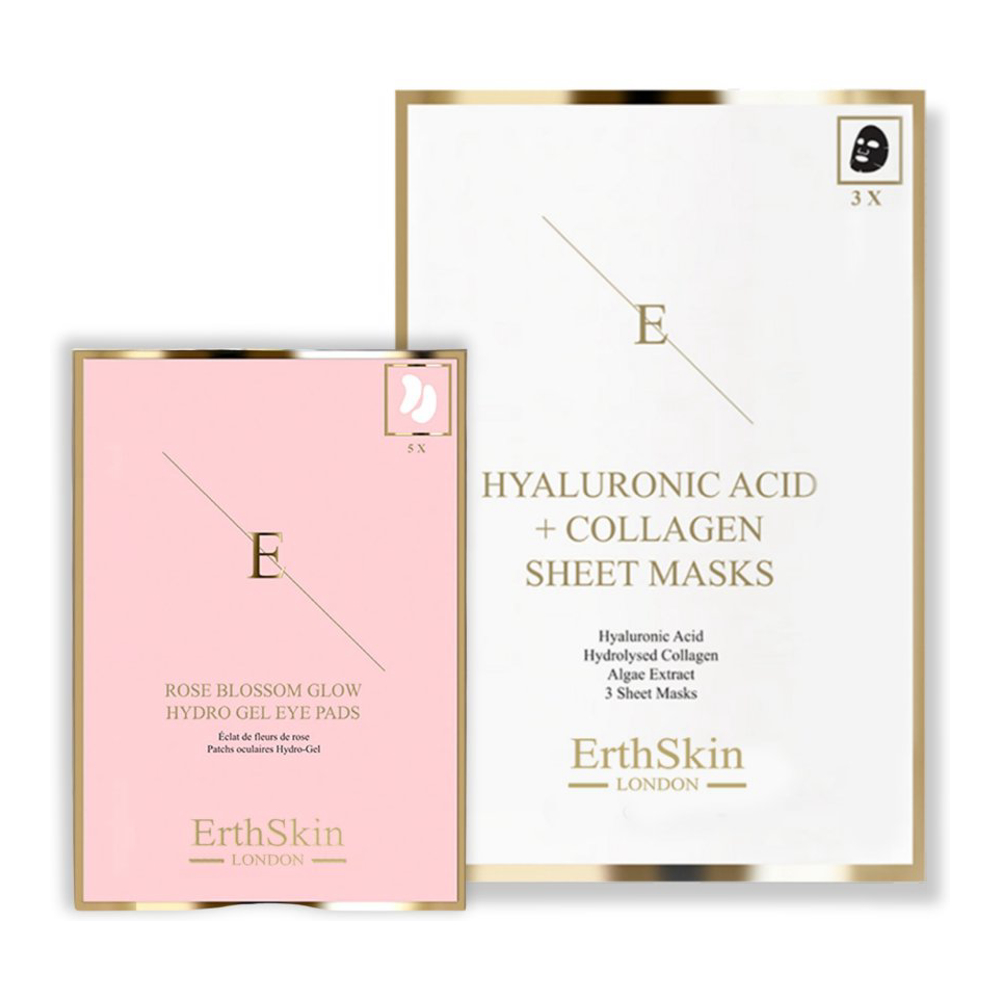 Set de soins anti-âge 'Hyaluronic Acid & Collagen + Rose Blossom' - 2 Pièces