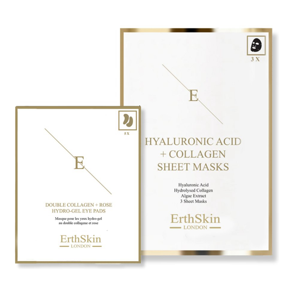 Set de soins anti-âge 'Hyaluronic Acid & Collagen + Double Collagen + Rose' - 2 Pièces