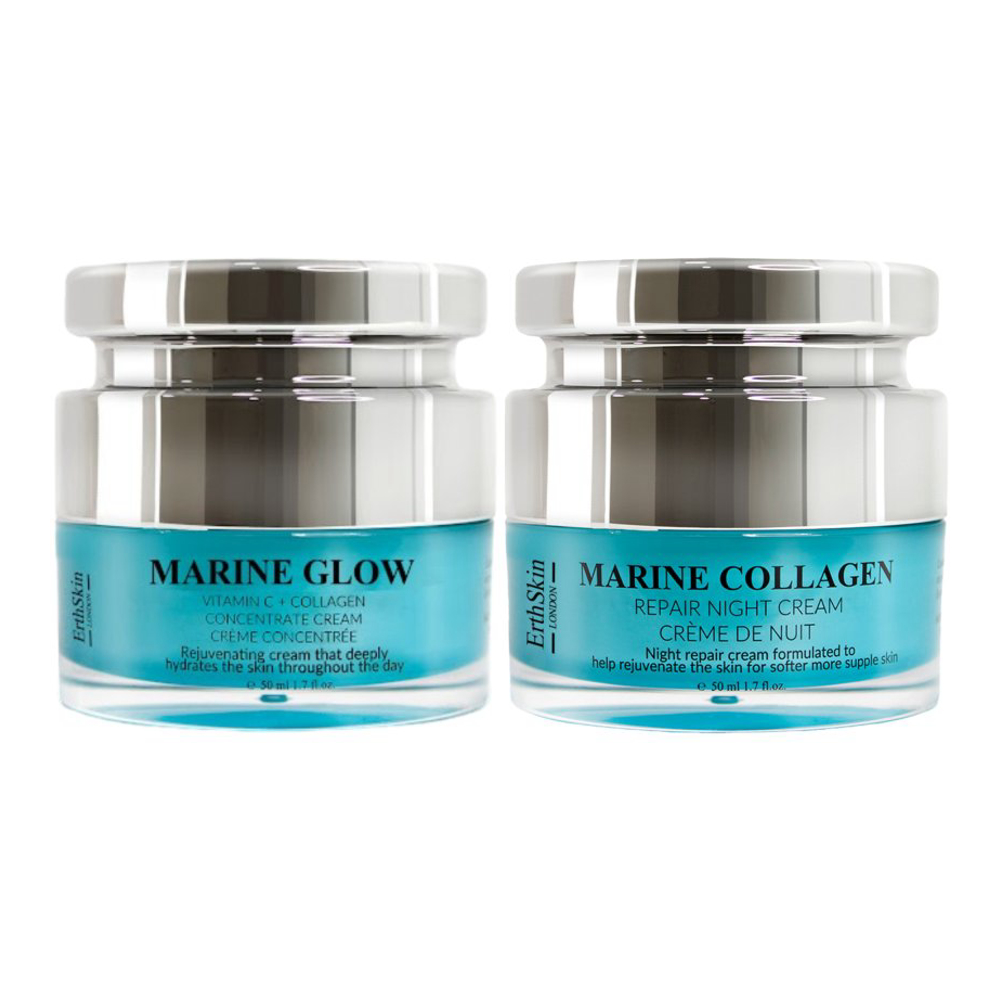 'Marine Glow + Marine Collagen' Anti-Aging-Pflegeset - 2 Stücke