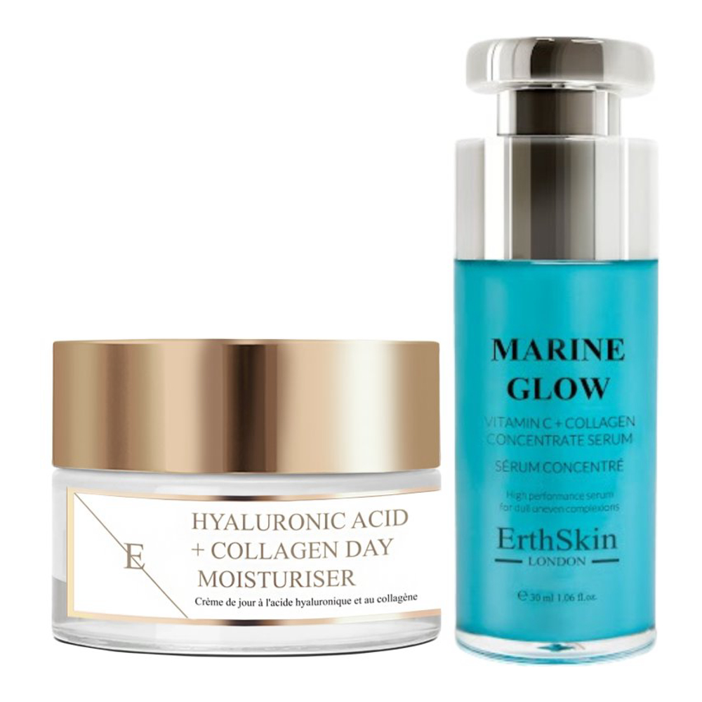 'Marine Glow + Collagen + Hyaluronic Acid & Collagen' Anti-Aging-Pflegeset - 2 Stücke