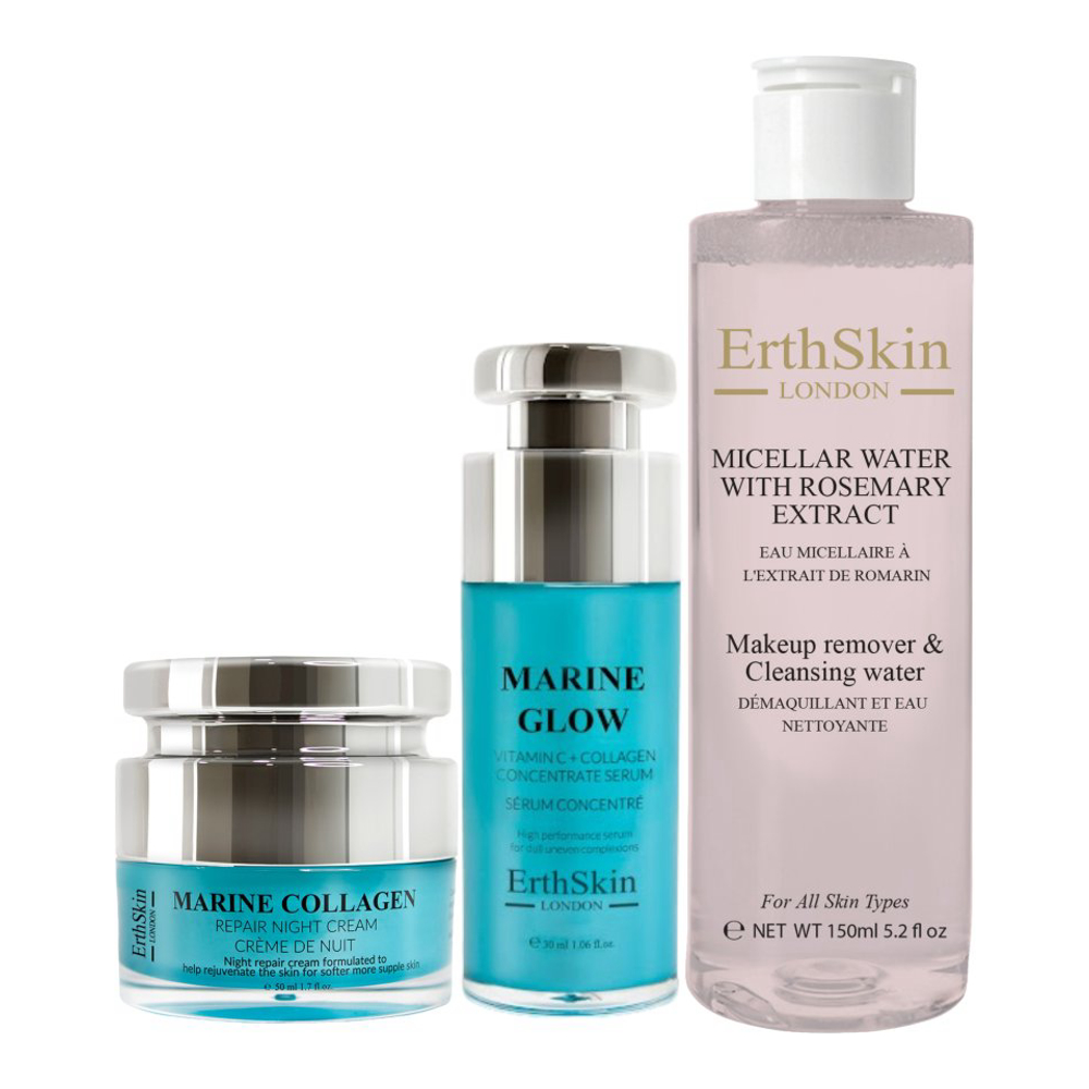 Set de soins anti-âge 'Rosemary Extract + Marine Glow + Collagen + Marine Collagen' - 3 Pièces