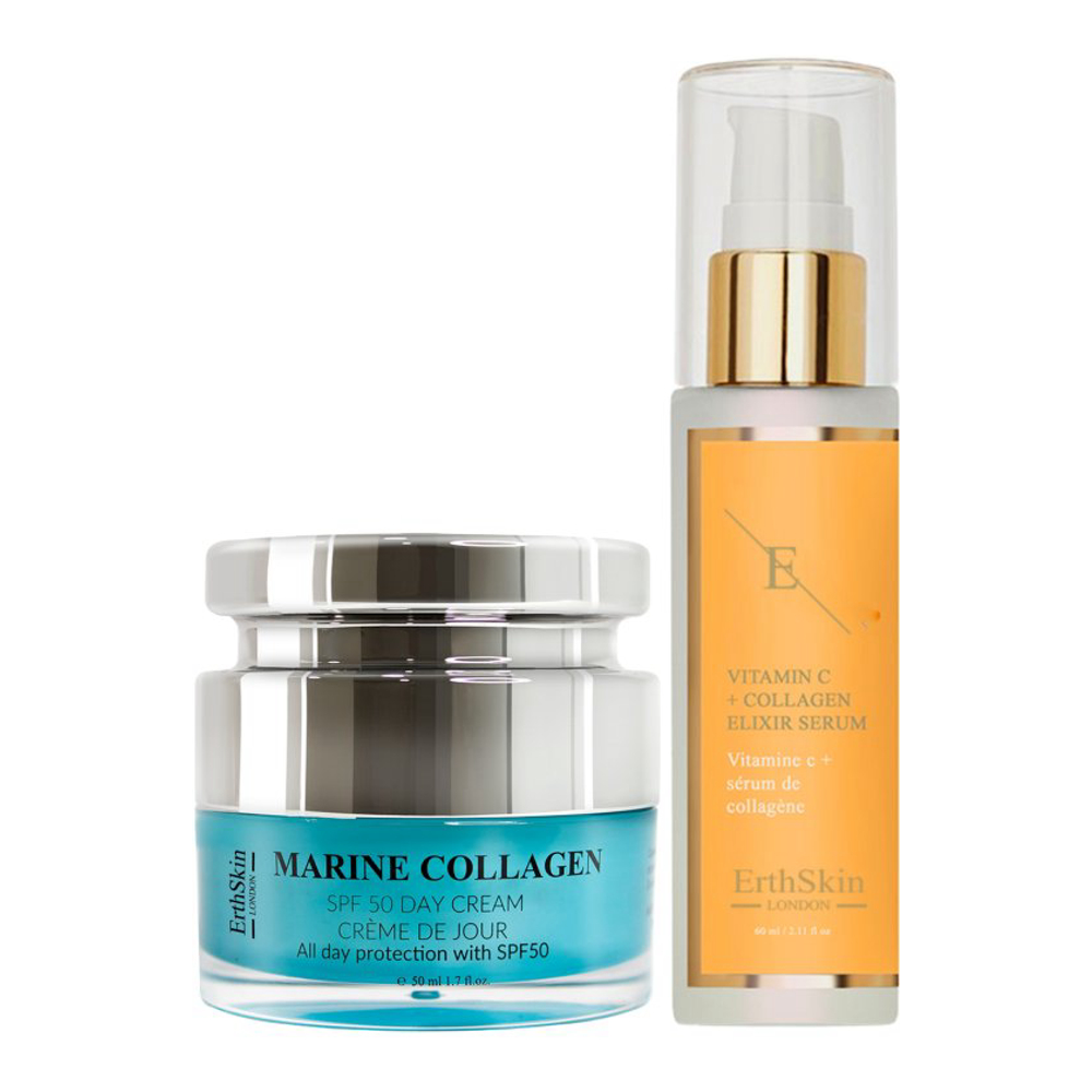 'Marine Collagen + Vitamin C + Collagen' Anti-Aging Care Set - 2 Pieces