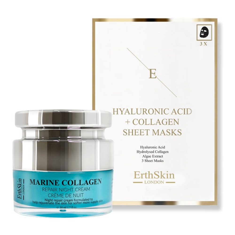 'Marine Collagen + Hyaluronic Acid & Collagen' Anti-Aging Care Set - 2 Pieces