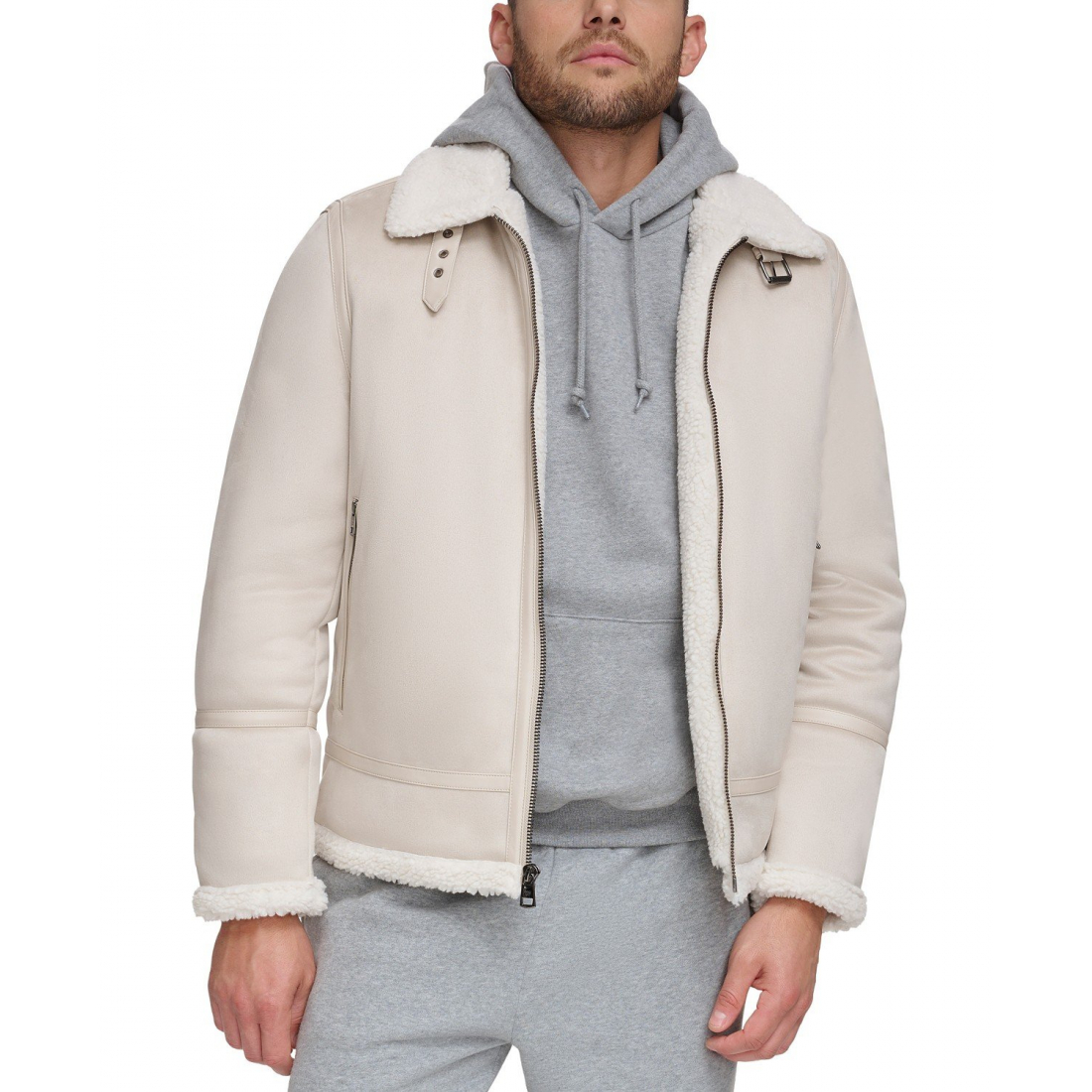 'Classic Faux Shearling B-3' Bomberjacke für Herren