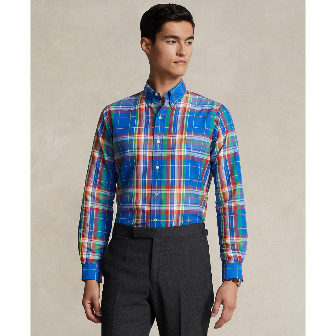 Classic-Fit Plaid Oxford Shirt für Herren