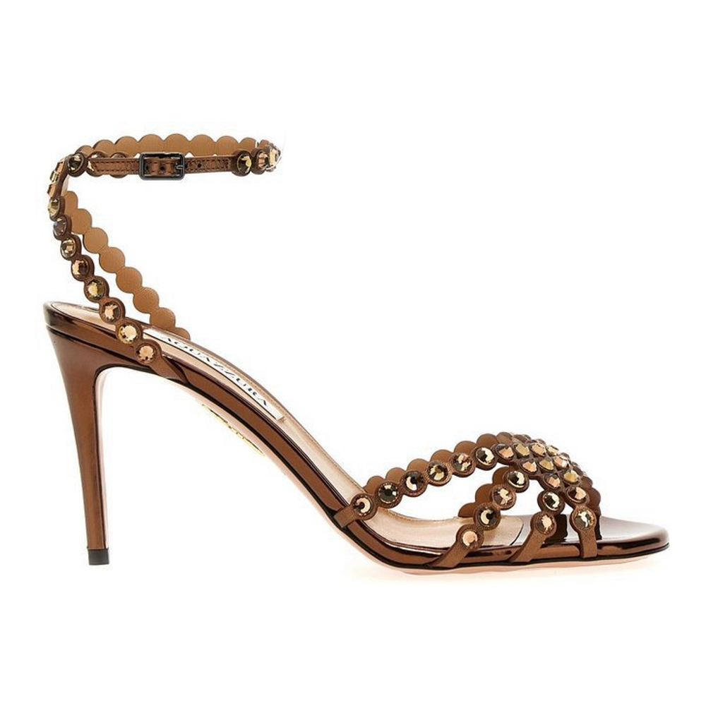 Women's 'Aquazzura Tequila Embellished Open Toe' High Heel Sandals