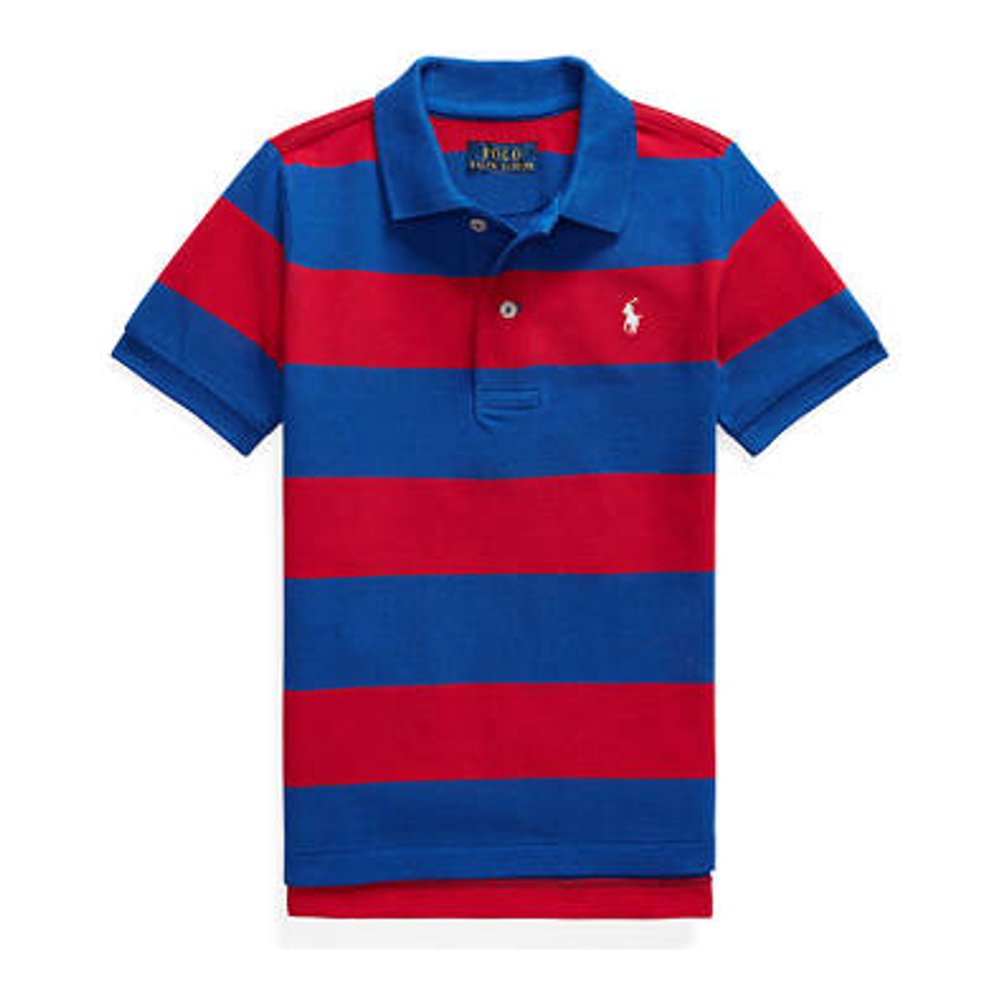 Toddler Boy's 'Striped Cotton Mesh' Polo Shirt