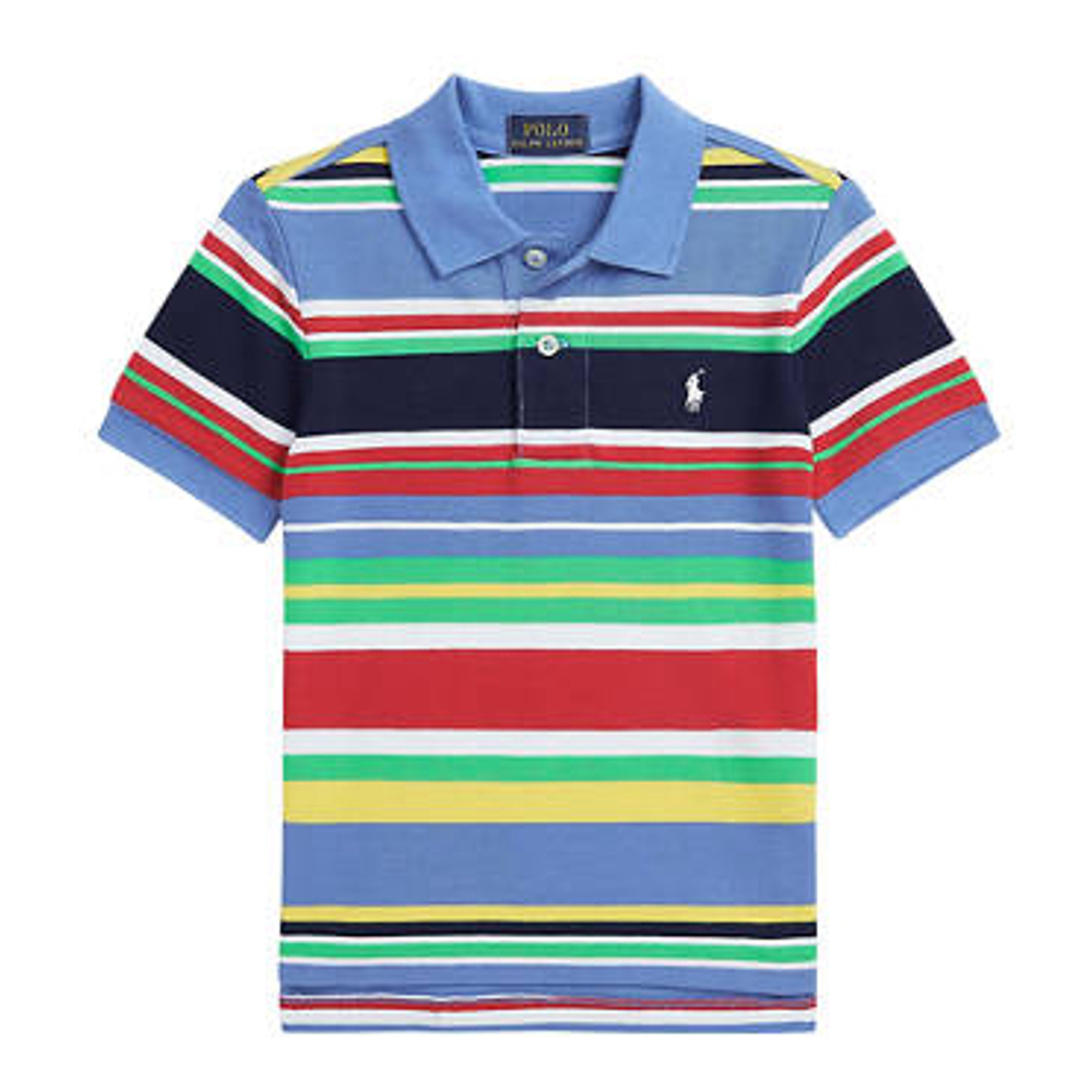 Toddler & Little Boy's 'Striped Cotton Mesh' Polo Shirt