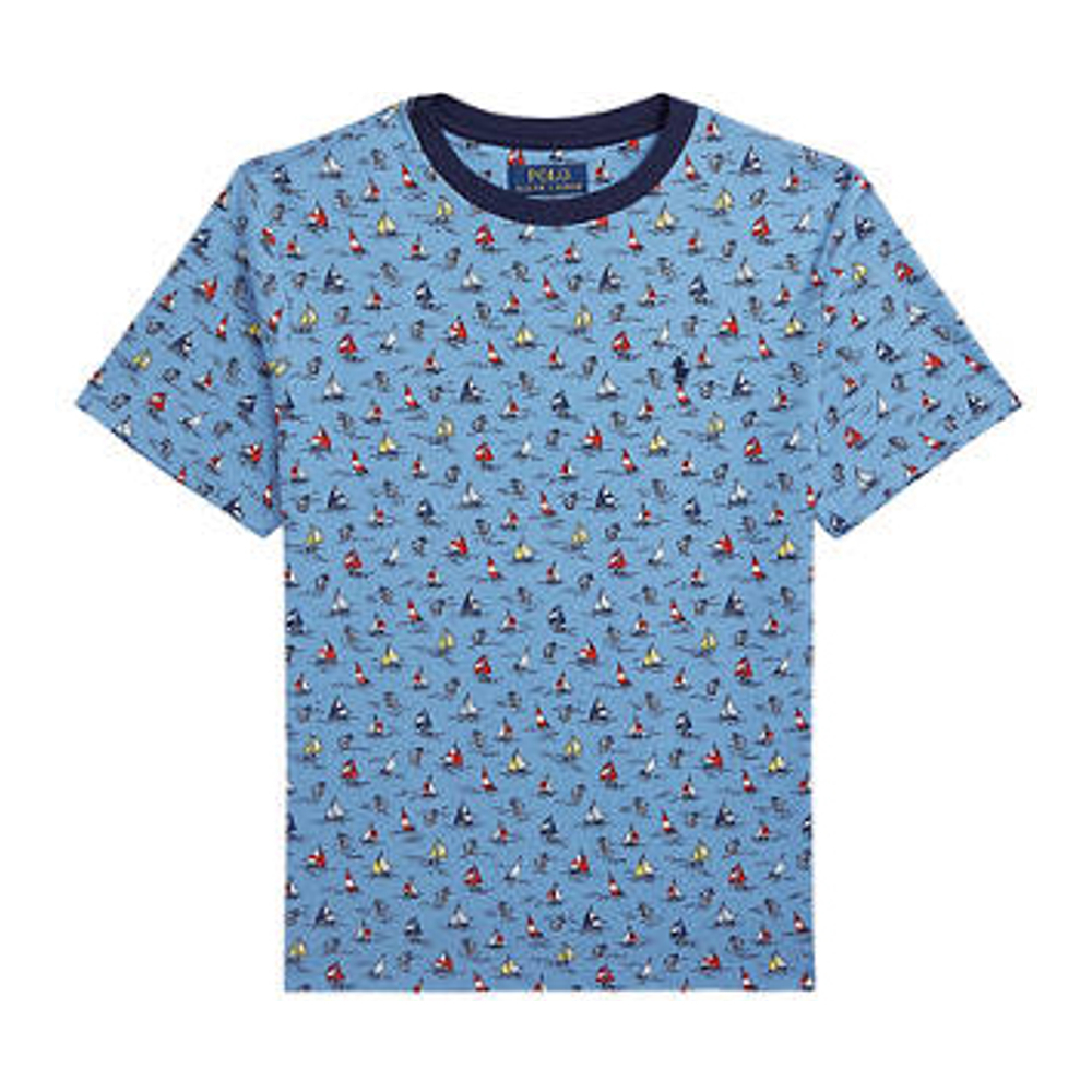 Big Boy's 'Sailboat Print Cotton Jersey' T-Shirt