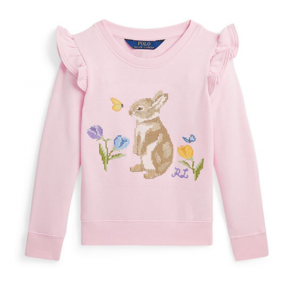 'Ruffled Bunny Terry' Pullover für kleinkind & kleine Mädchen