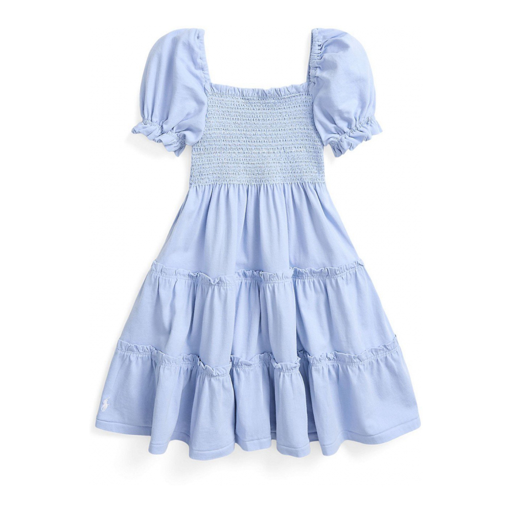 'Smocked' Kleid mit kurzem Ärmeln für kleinkind & kleine Mädchen