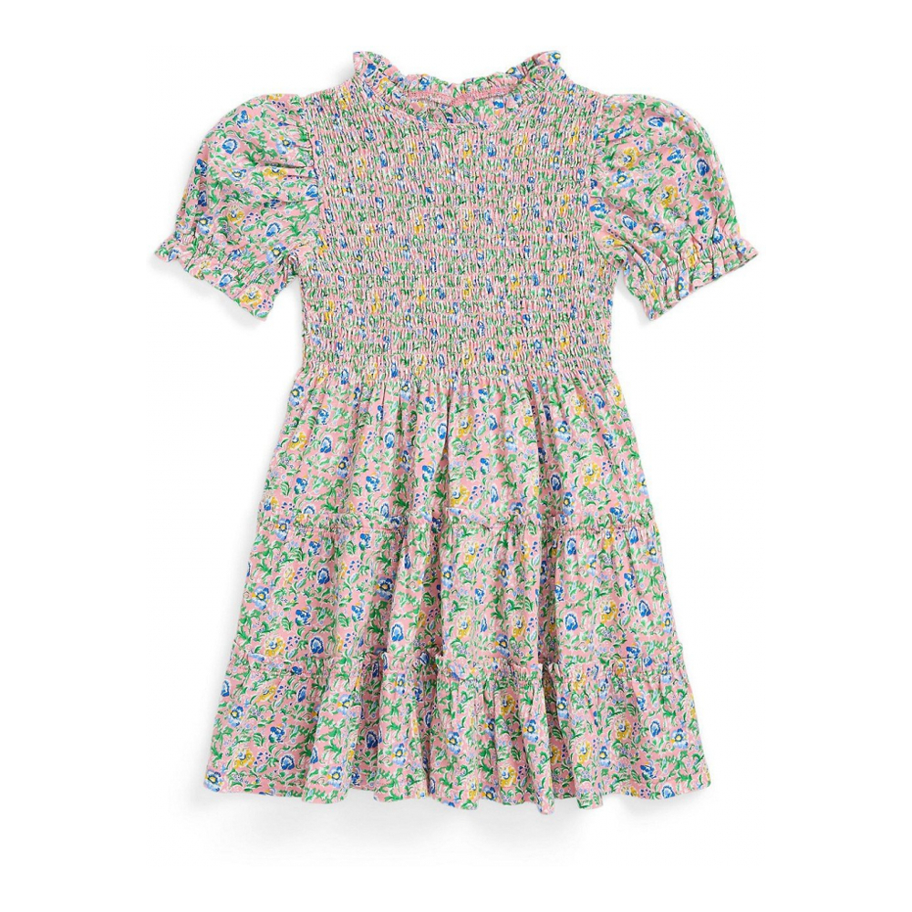 'Smocked' Kleid mit kurzem Ärmeln für kleinkind & kleine Mädchen