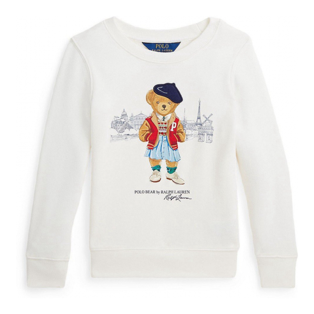 'Polo Bear Paris Terry' Pullover für kleinkind & kleine Mädchen