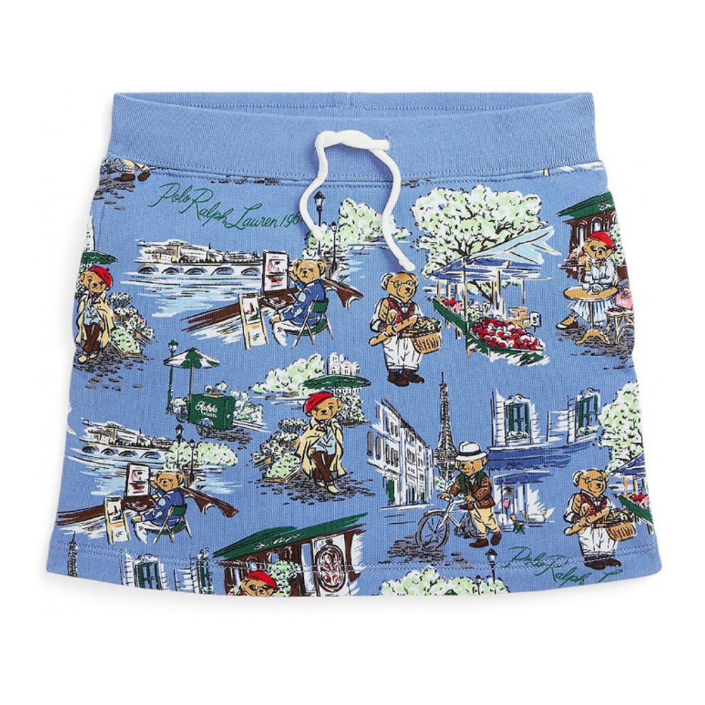 Toddler & Little Girl's 'Polo Bear French Terry' Mini Skirt