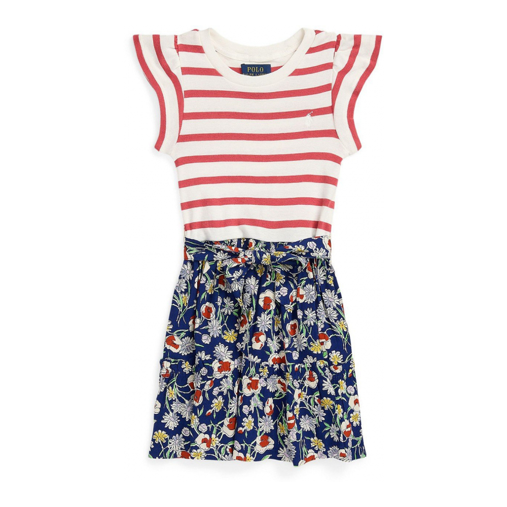 'Striped' Kleid mit kurzem Ärmeln für kleinkind & kleine Mädchen
