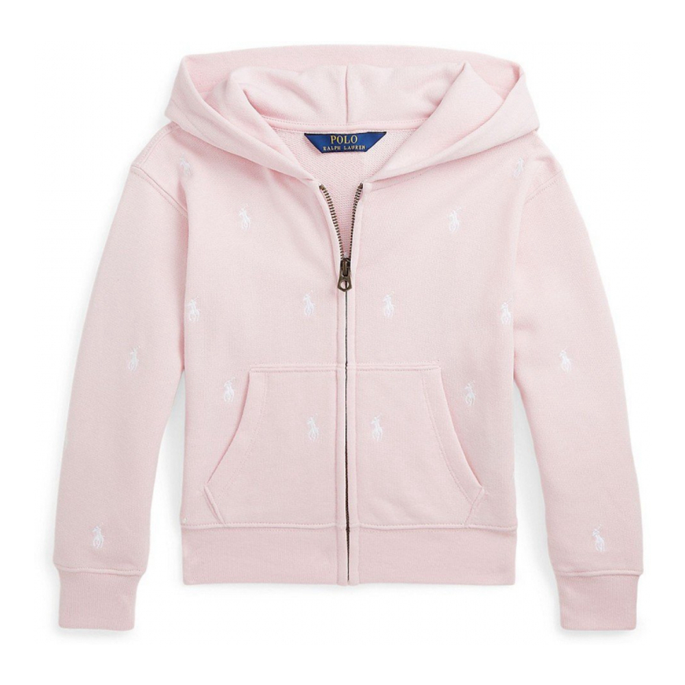 Toddler & Little Girl's 'Polo Pony Terry Hoodie' Track Jacket
