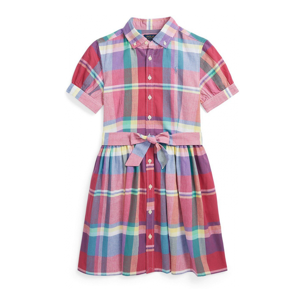 Big Girl's 'Madras' Shirtdress