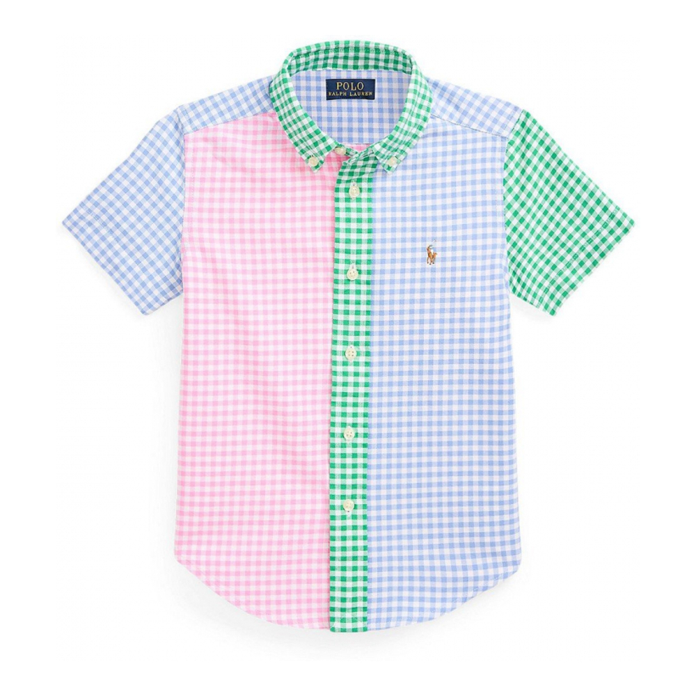 Toddler & Little Boy's 'Gingham Oxford' Short sleeve shirt