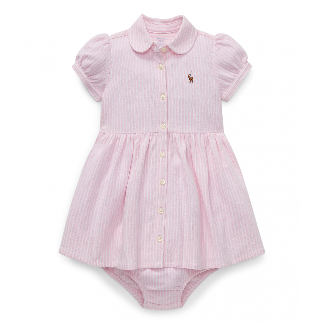 Baby Girl's 'Striped Knit Oxford' Dress & Bloomer Set