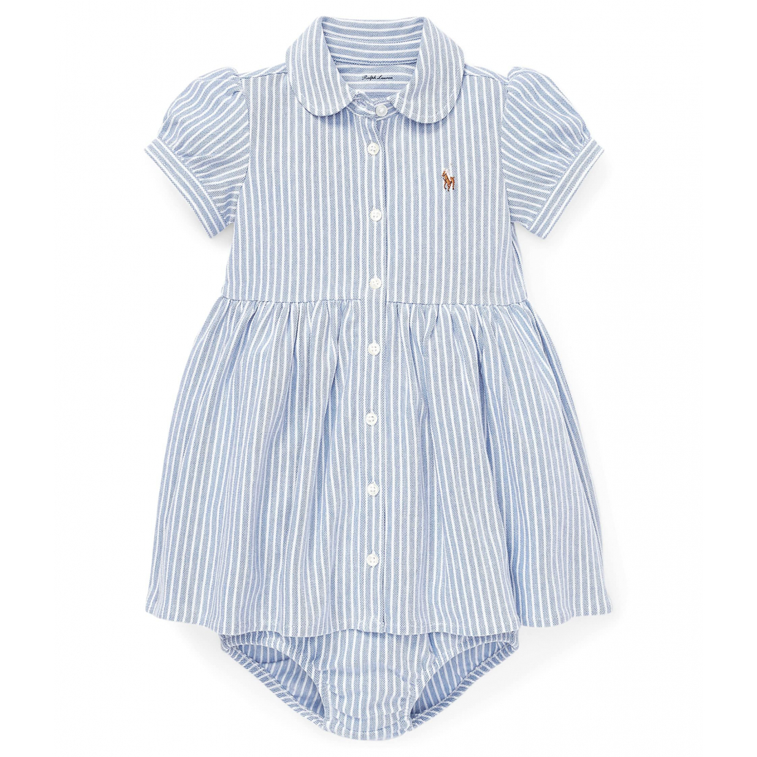 Ensemble robe et bloomer 'Striped Knit Oxford' pour Bébés filles