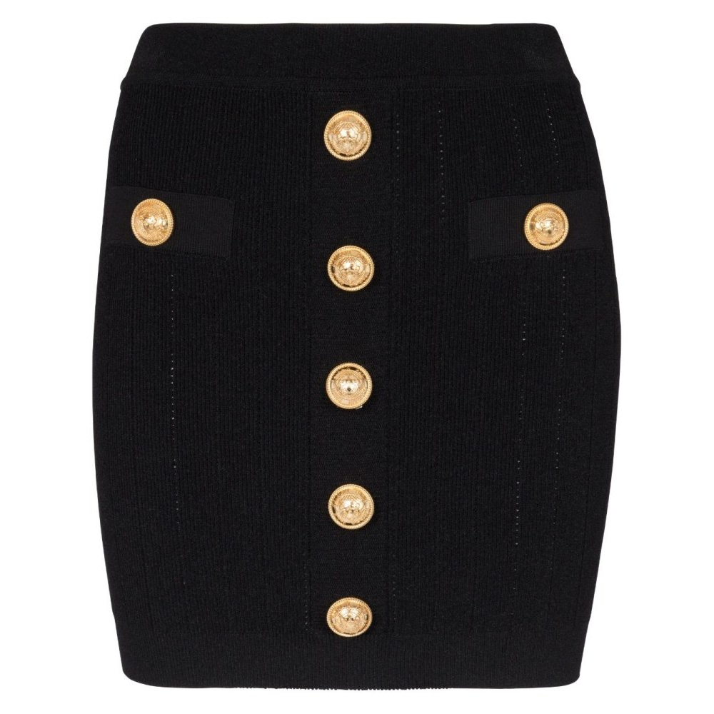 Women's 'Buttoned Knitted' Mini Skirt