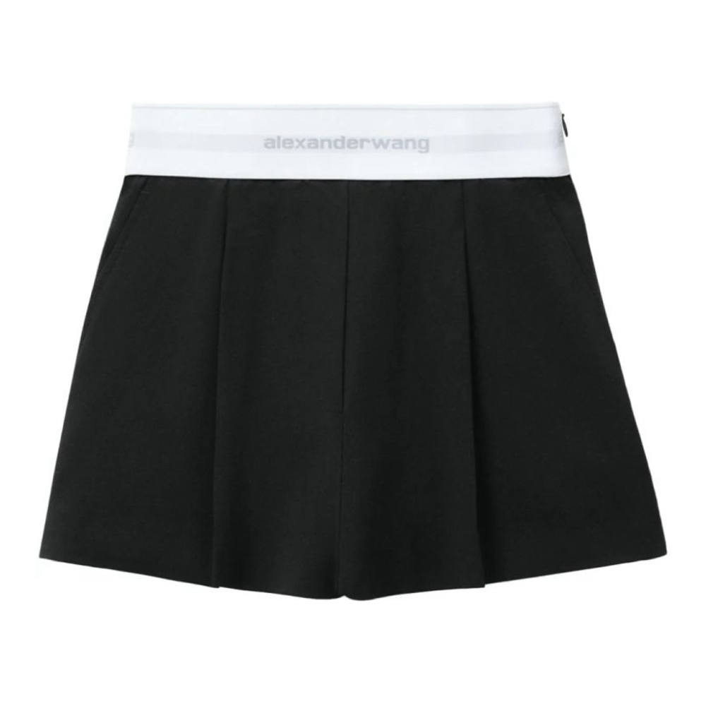 Short 'Logo-Waistband Pleated' pour Femmes