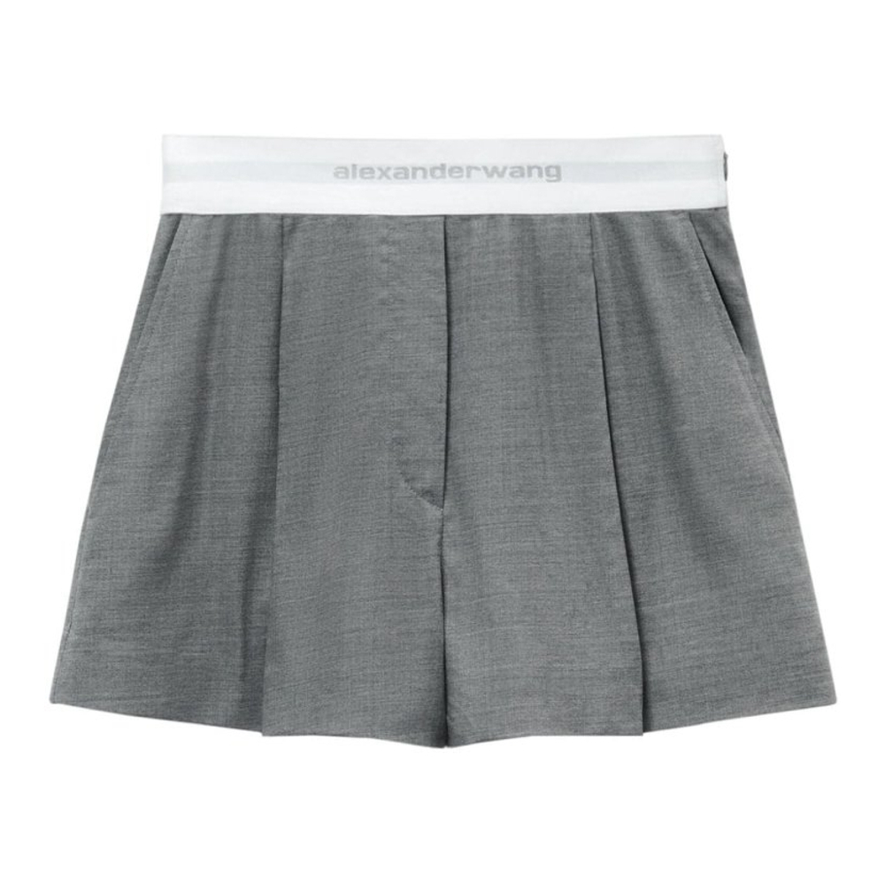 'Logo-Waistband Pleated' Shorts für Damen