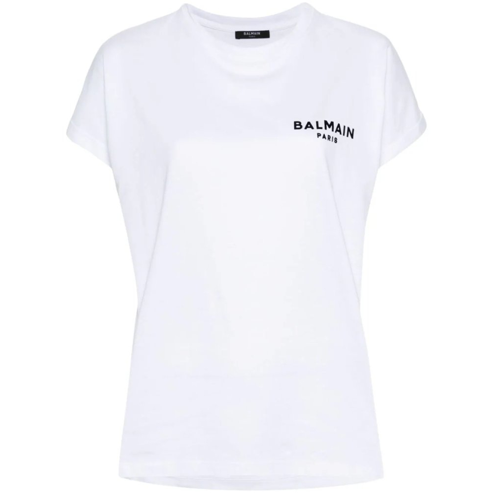 'Flocked-Logo' T-Shirt für Damen