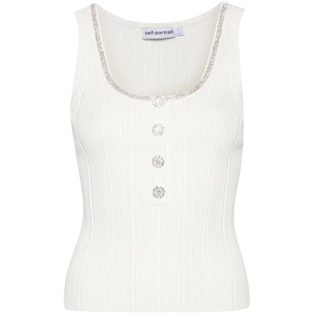 'Crystal-Trim Ribbed' Trägershirt für Damen