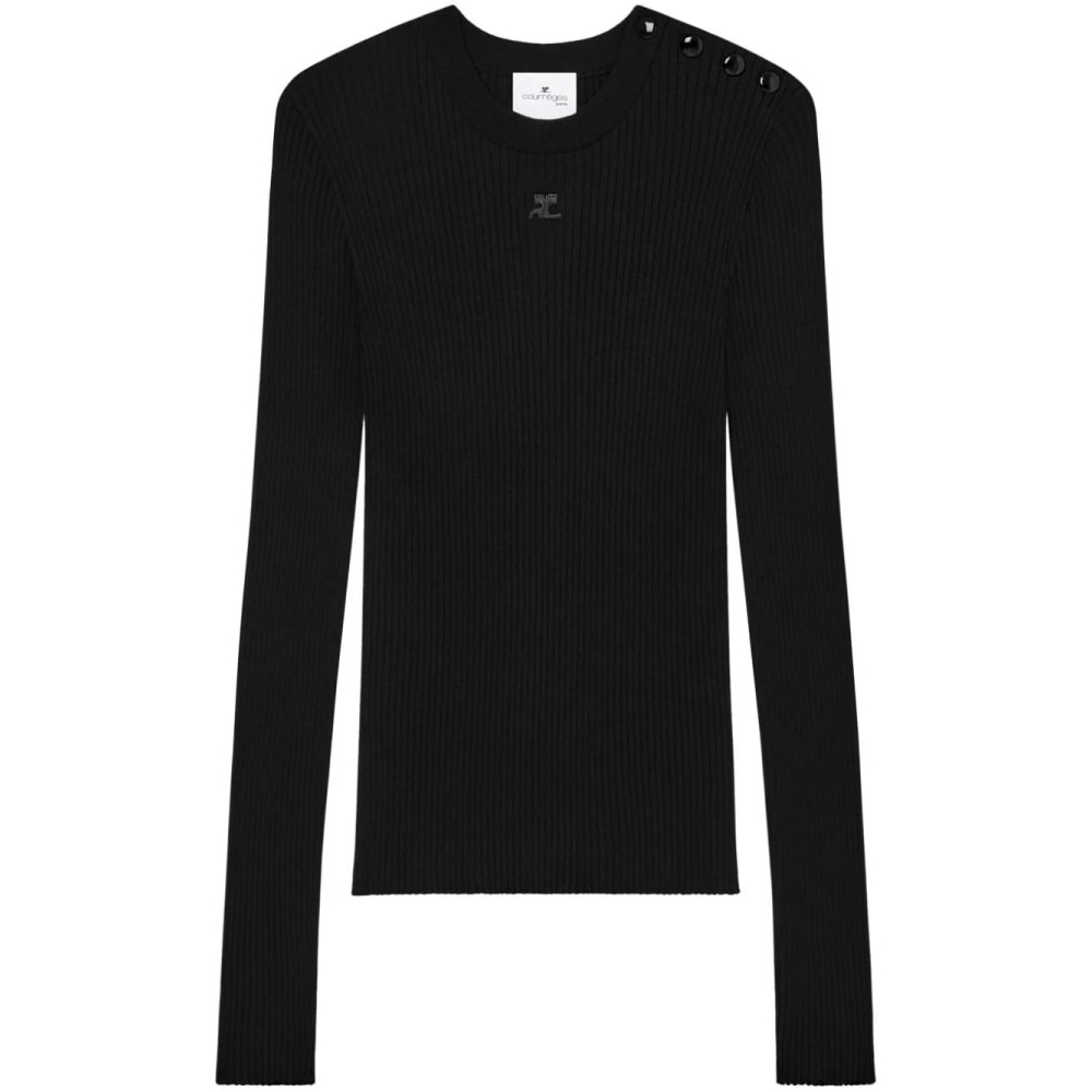 'Logo-Embroidered Ribbed' Pullover für Damen