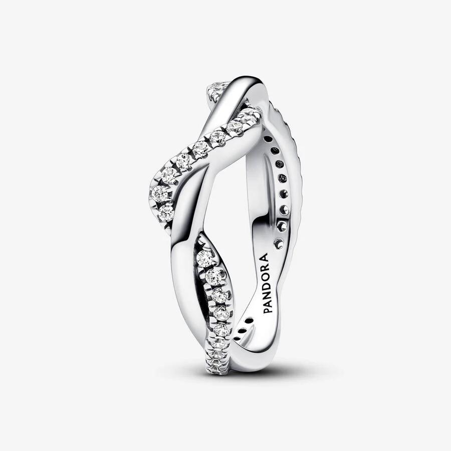 Women's 'Sparkling Intertwined Wave' Ring