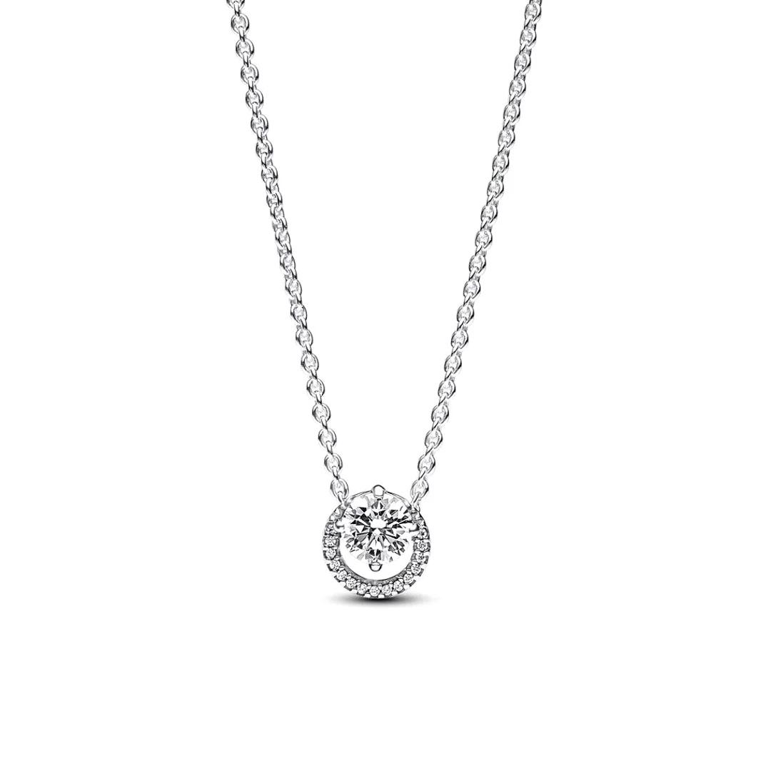 Women's 'Sparkling Round Halo' Necklace