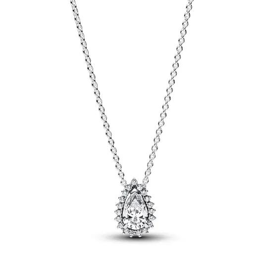 Women's 'Sparkling Pear Halo' Necklace