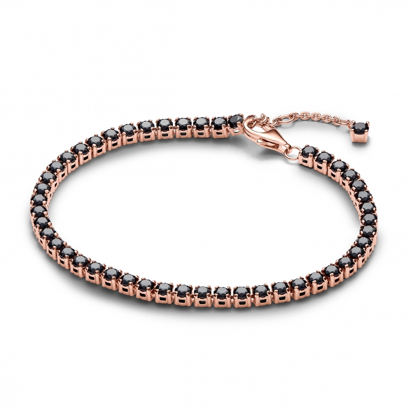 Women's 'Timeless Black Sparkling Tennis' Bracelet