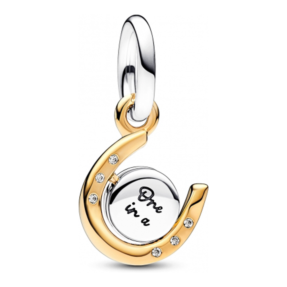 'Spinning Disc Horseshoe' Charm für Damen