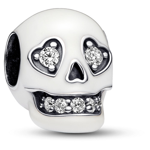 'Glow-in-the-dark Sparkling Skull' Charm für Damen