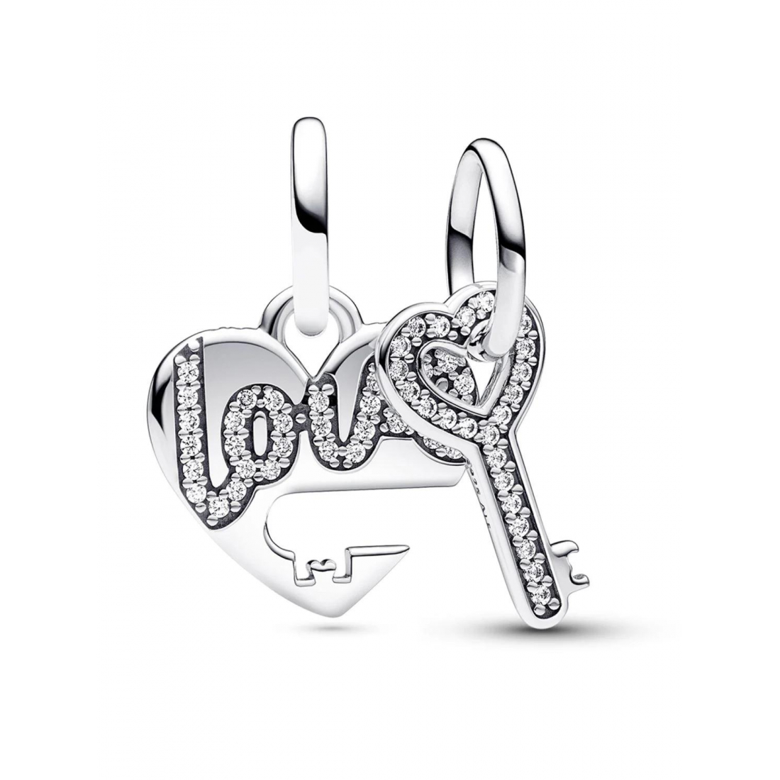 'Splittable Heart & Key' Charm für Damen