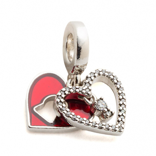 Charm 'Red Heart & Keyhole' pour Femmes