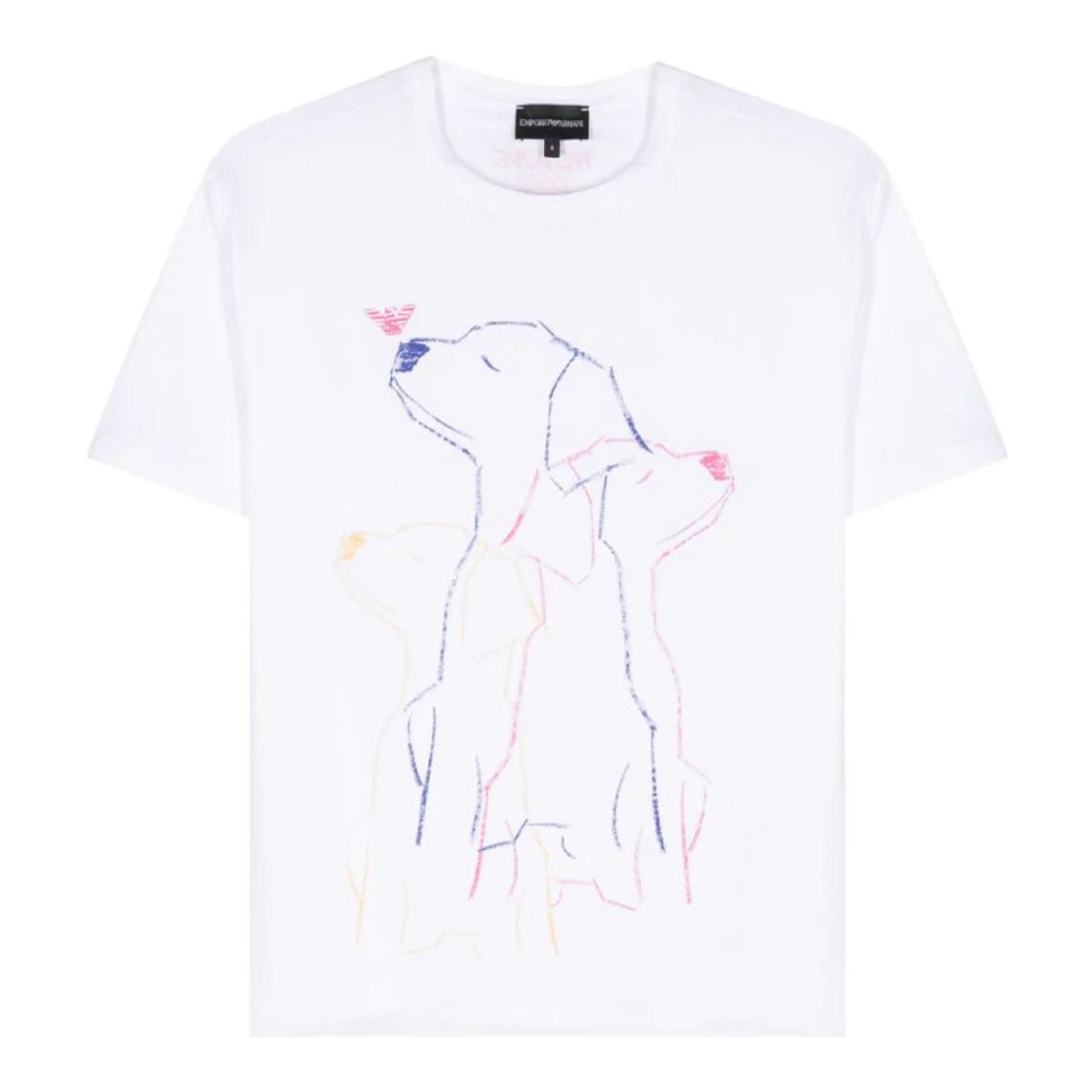 T-shirt 'Graphic-Print Panelled' pour Femmes