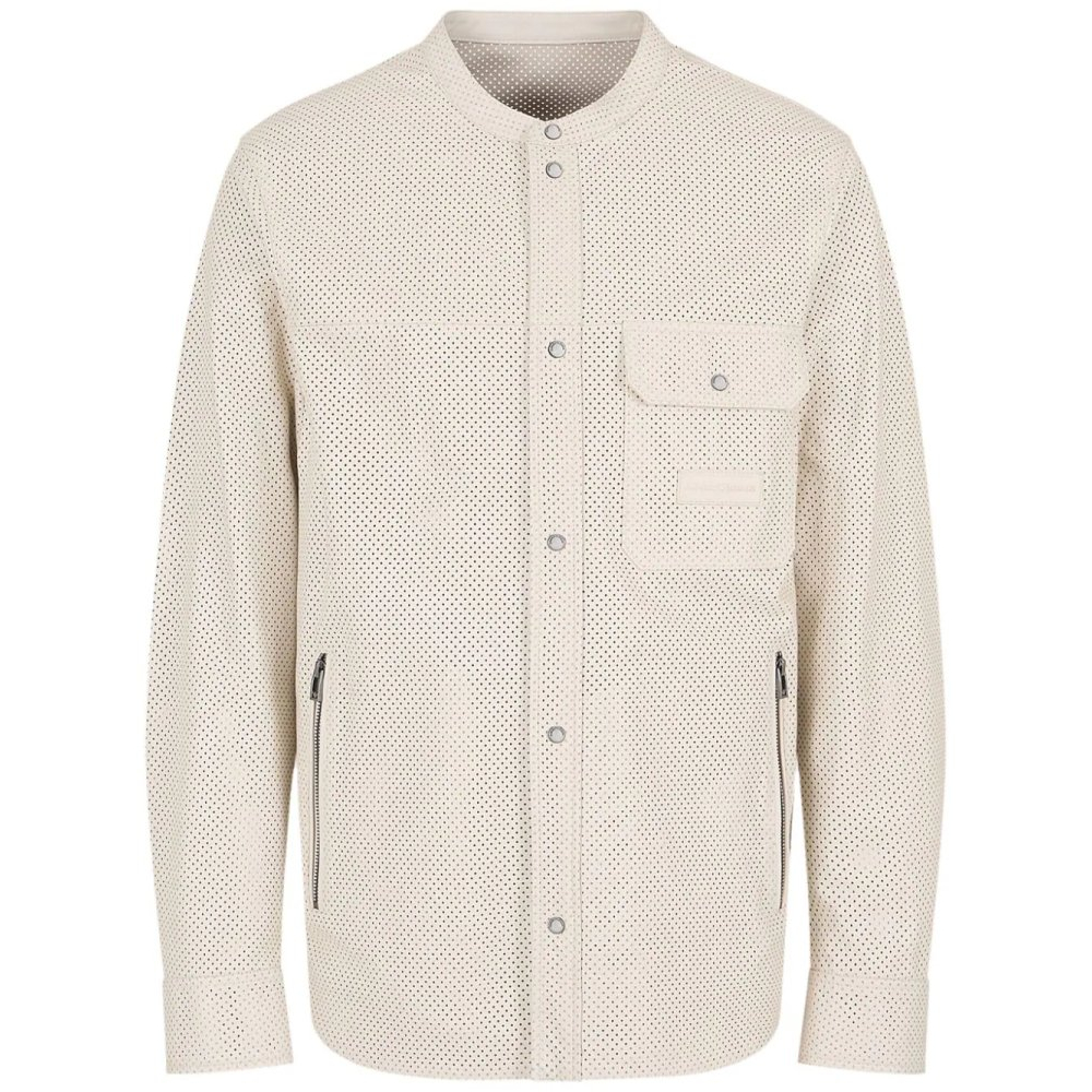 Men's 'Perforated Collarless' Shirt