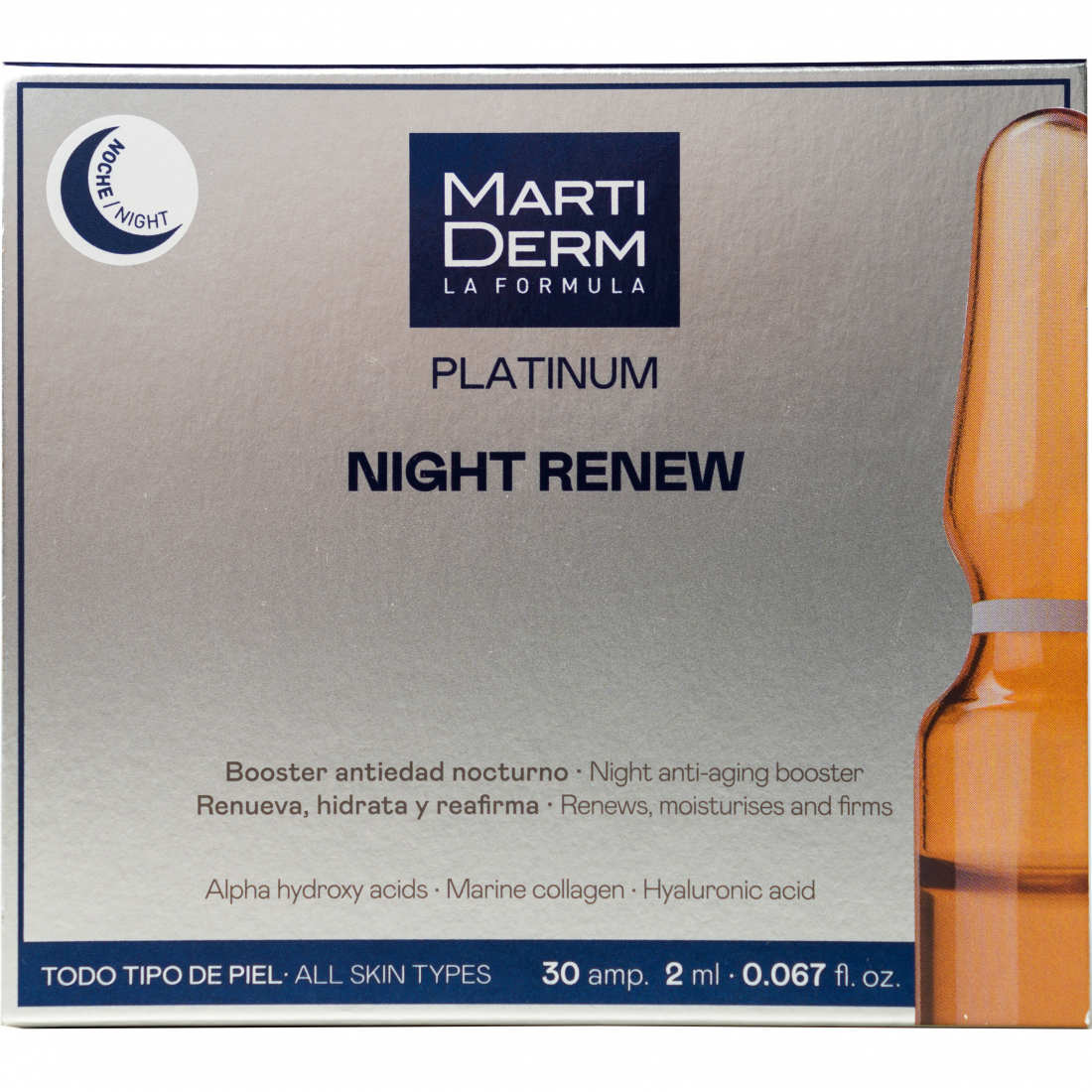 Ampoules anti-âge 'Platinum Night Renew' - 10 Pièces, 2 ml