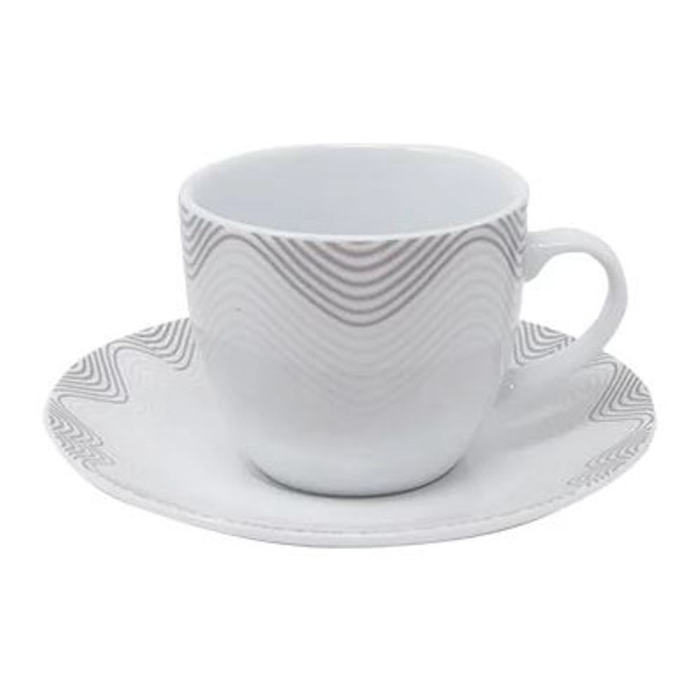 'Lago' Kaffeetasse & Untertasse Set - 80 ml, 12 Stücke