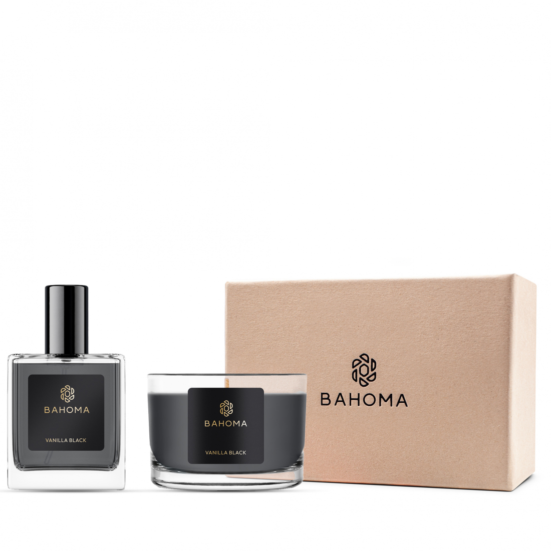 'Obsidian' Candle & Room Spray Set - Vanilla Black 2 Pieces