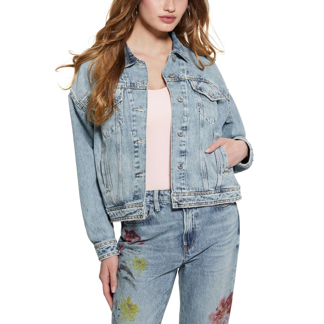 Veste en jeans 'Clara Printed-Back' pour Femmes