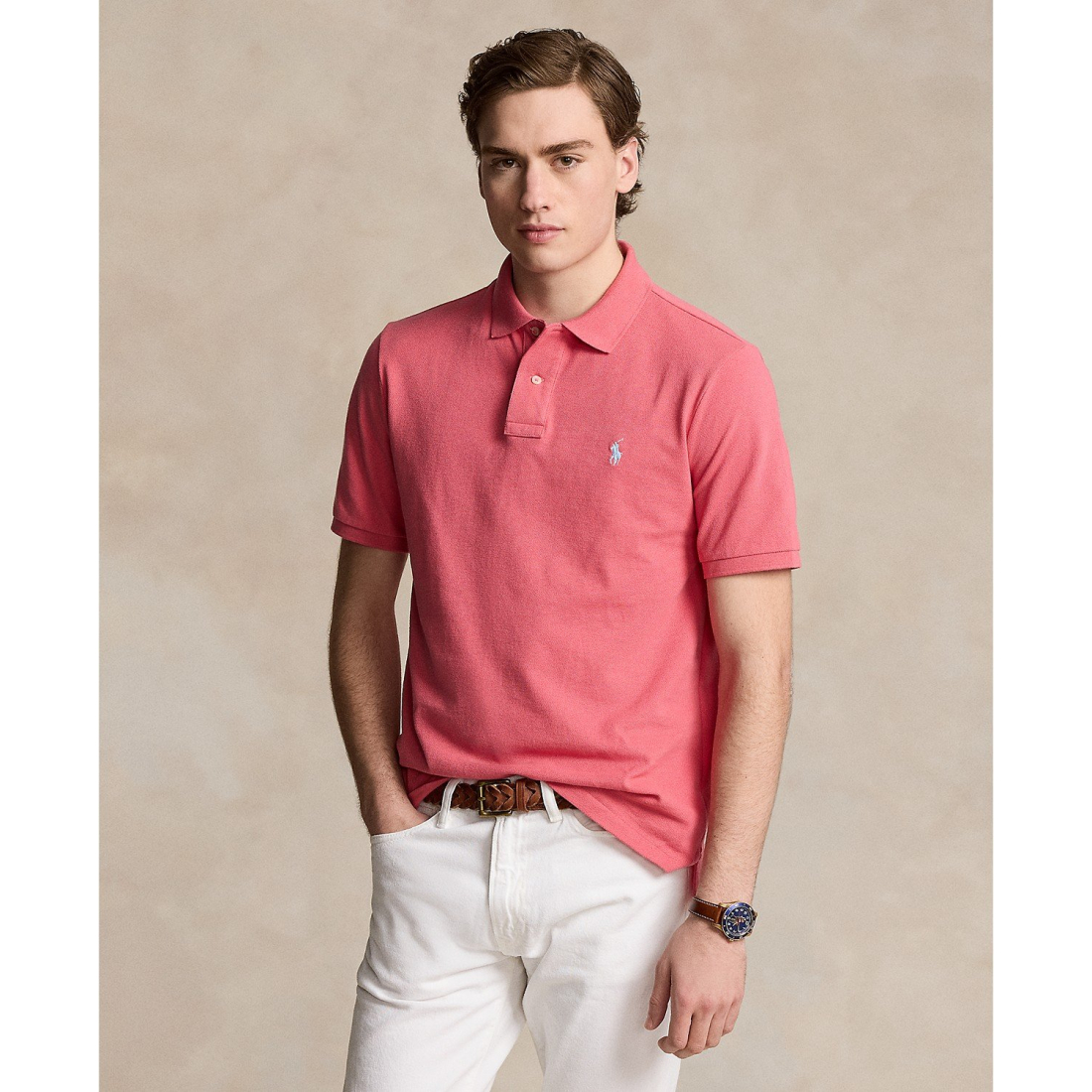 Classic-Fit Mesh Polo Shirt pour Hommes