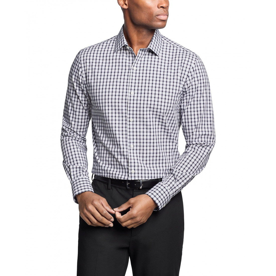 TH Flex Regular Fit Stretch Untucked Length Dress Shirt pour Hommes