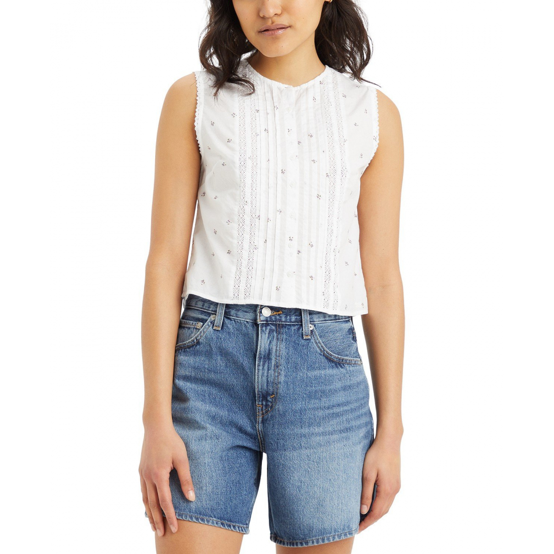 Women's 'Lorelai Cotton' Sleeveless Shirt