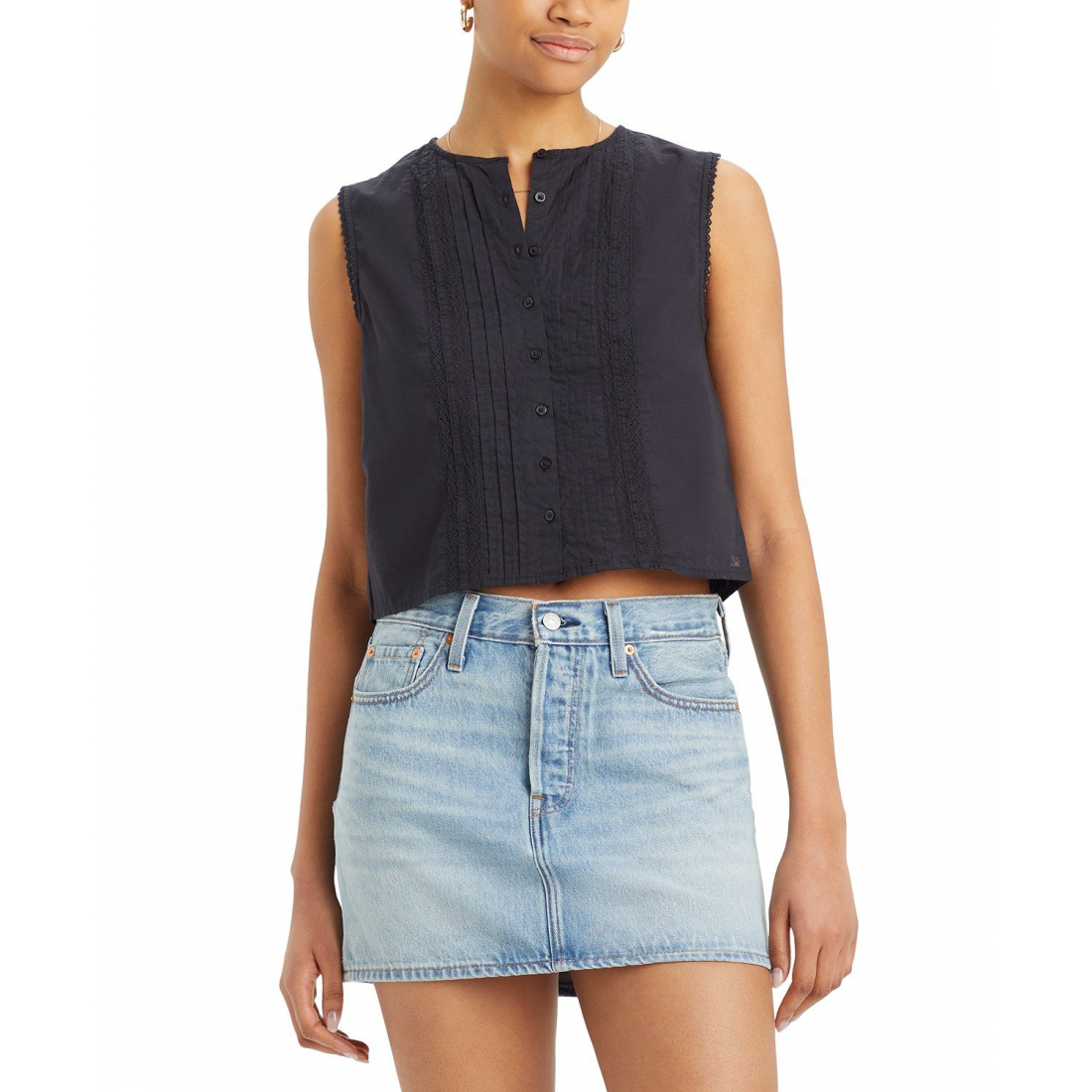 Women's 'Lorelai Cotton' Sleeveless Shirt