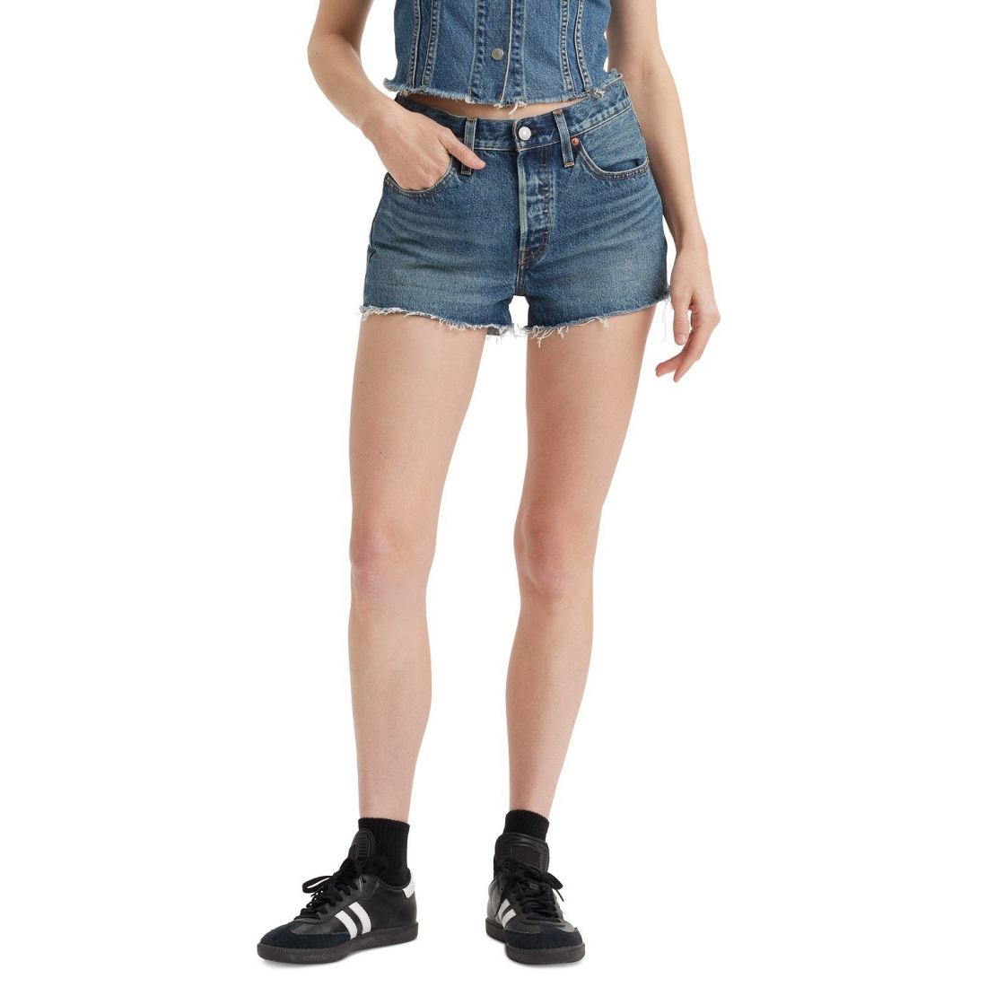 Women's '501 Button Fly Cotton' Denim Shorts